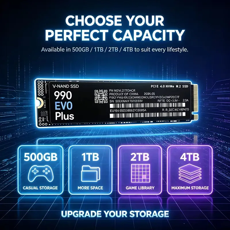 990 EVO Plus 500GB-4TB TLC 3D  - đánh giá và giá M.2 Nvme 4Tb Pcie 4.0 Ssd