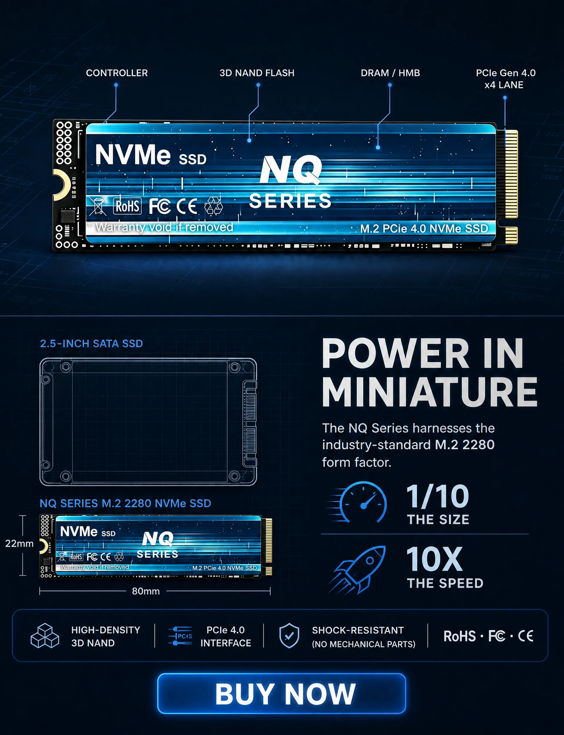 Internal Drive NQ Series NVMe  - đánh giá và giá M.2 Nvme 4Tb Pcie 4.0 Ssd